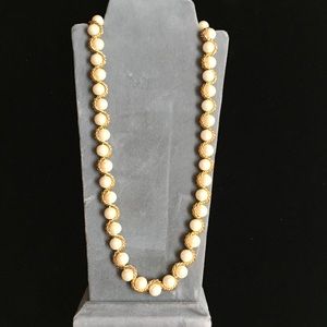 Pearl and gold chain costume jewelry necklace